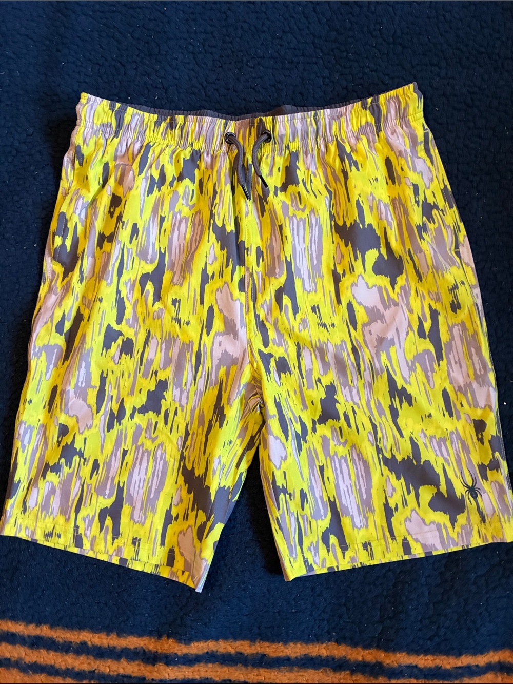 Spyder green and gray Graphic swim Shorts with built in underwear